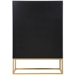 Meridian Furniture Maxine Black Chest with Gold Metal Legs and Handle