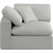 Meridian Furniture Comfy Grey Linen Textured Fabric Corner Chair