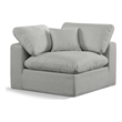 Meridian Furniture Comfy Grey Linen Textured Fabric Corner Chair
