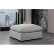 Meridian Furniture Comfy Grey Linen Textured Fabric Ottoman