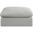Meridian Furniture Comfy Grey Linen Textured Fabric Ottoman