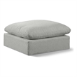 Meridian Furniture Comfy Grey Linen Textured Fabric Ottoman