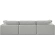 Meridian Furniture Comfy Grey Linen Textured Fabric 3-Pc. Modular Sofa