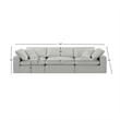Meridian Furniture Comfy Grey Linen Textured Fabric 3-Pc. Modular Sofa