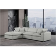 Meridian Furniture Comfy Grey Linen Textured Fabric 4-Pc. Modular Sectional