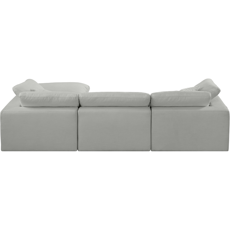 Meridian Furniture Comfy Grey Linen Textured Fabric 4-Pc. Modular Sectional
