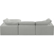 Meridian Furniture Comfy Grey Linen Textured Fabric 4-Pc. Modular Sectional