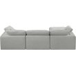 Meridian Furniture Comfy Grey Linen Textured Fabric 4-Pc. Modular Sectional
