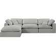 Meridian Furniture Comfy Grey Linen Textured Fabric 4-Pc. Modular Sectional
