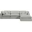 Meridian Furniture Comfy Grey Linen Textured Fabric 4-Pc. Modular Sectional