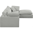 Meridian Furniture Comfy Grey Linen Textured Fabric 4-Pc. Modular Sectional