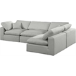Meridian Furniture Comfy Grey Linen Textured Fabric 4-Pc. Modular Sectional