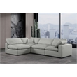 Meridian Furniture Comfy Grey Linen Textured Fabric 4-Pc. Modular Sectional