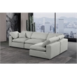 Meridian Furniture Comfy Grey Linen Textured Fabric 4-Pc. Modular Sectional