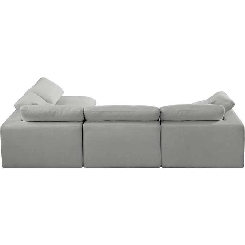 Meridian Furniture Comfy Grey Linen Textured Fabric 4-Pc. Modular Sectional