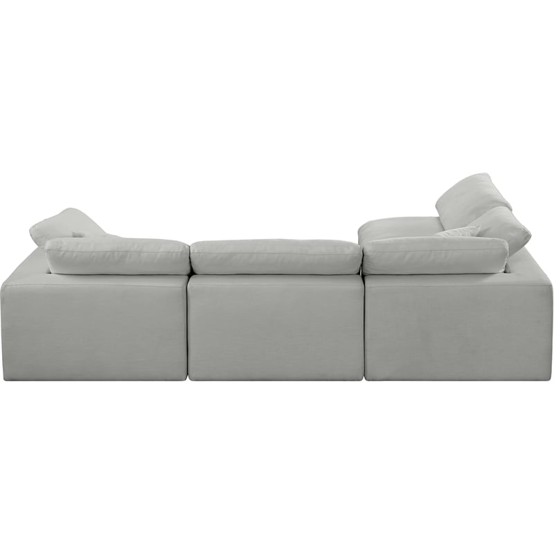 Meridian Furniture Comfy Grey Linen Textured Fabric 4-Pc. Modular Sectional