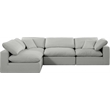 Meridian Furniture Comfy Grey Linen Textured Fabric 4-Pc. Modular Sectional