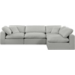 Meridian Furniture Comfy Grey Linen Textured Fabric 4-Pc. Modular Sectional