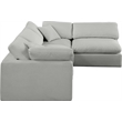 Meridian Furniture Comfy Grey Linen Textured Fabric 4-Pc. Modular Sectional