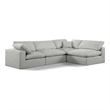 Meridian Furniture Comfy Grey Linen Textured Fabric 4-Pc. Modular Sectional