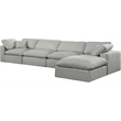 Meridian Furniture Comfy Grey Linen Textured Fabric 5-Pc. Modular Sectional