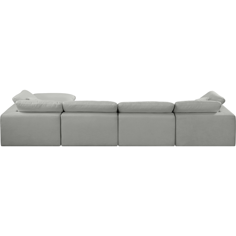 Meridian Furniture Comfy Grey Linen Textured Fabric 5-Pc. Modular Sectional
