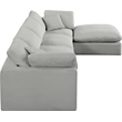 Meridian Furniture Comfy Grey Linen Textured Fabric 5-Pc. Modular Sectional