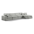Meridian Furniture Comfy Grey Linen Textured Fabric 5-Pc. Modular Sectional