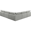 Meridian Furniture Comfy Grey Linen Textured Fabric 5-Pc. Modular Sectional