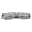 Meridian Furniture Comfy Grey Linen Textured Fabric 5-Pc. Modular Sectional