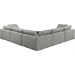 Meridian Furniture Comfy Grey Linen Textured Fabric 5-Pc. Modular Sectional