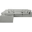 Meridian Furniture Comfy Grey Linen Textured Fabric 5-Pc. Modular Sectional