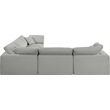 Meridian Furniture Comfy Grey Linen Textured Fabric 5-Pc. Modular Sectional