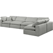 Meridian Furniture Comfy Grey Linen Textured Fabric 5-Pc. Modular Sectional