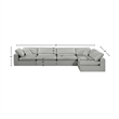 Meridian Furniture Comfy Grey Linen Textured Fabric 5-Pc. Modular Sectional