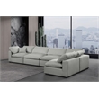 Meridian Furniture Comfy Grey Linen Textured Fabric 5-Pc. Modular Sectional