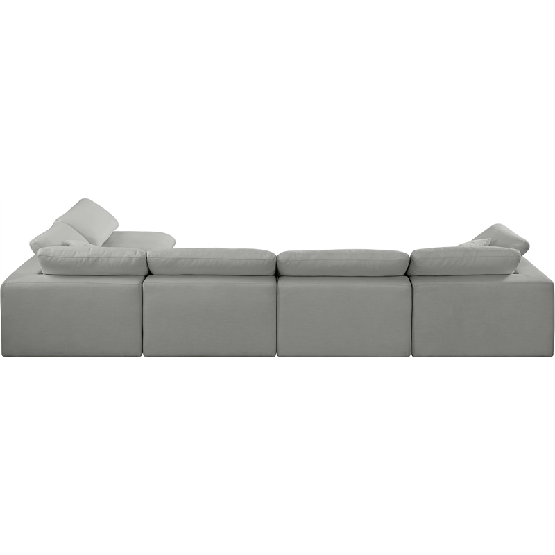 Meridian Furniture Comfy Grey Linen Textured Fabric 5-Pc. Modular Sectional