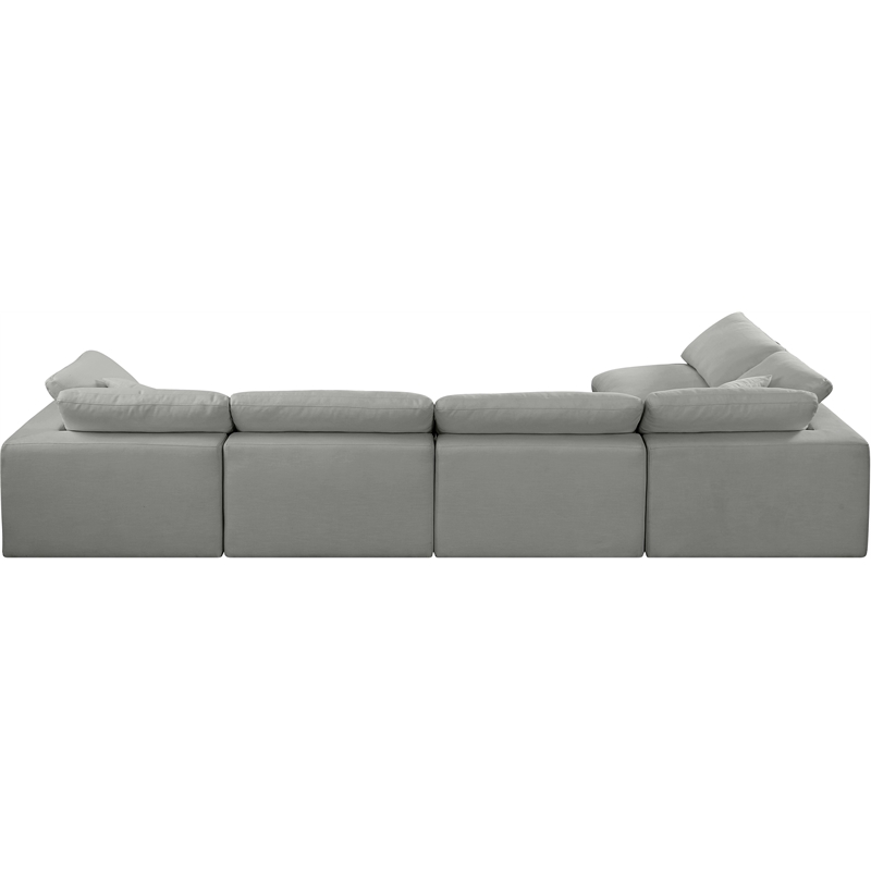 Meridian Furniture Comfy Grey Linen Textured Fabric 5-Pc. Modular Sectional
