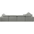 Meridian Furniture Comfy Grey Linen Textured Fabric 5-Pc. Modular Sectional