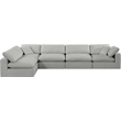 Meridian Furniture Comfy Grey Linen Textured Fabric 5-Pc. Modular Sectional