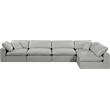 Meridian Furniture Comfy Grey Linen Textured Fabric 5-Pc. Modular Sectional