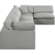 Meridian Furniture Comfy Grey Linen Textured Fabric 5-Pc. Modular Sectional
