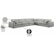 Meridian Furniture Comfy Grey Linen Textured Fabric 6-Pc. Modular Sectional