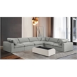 Meridian Furniture Comfy Grey Linen Textured Fabric 6-Pc. Modular Sectional