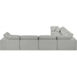 Meridian Furniture Comfy Grey Linen Textured Fabric 6-Pc. Modular Sectional