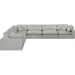 Meridian Furniture Comfy Grey Linen Textured Fabric 6-Pc. Modular Sectional