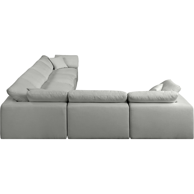 Meridian Furniture Comfy Grey Linen Textured Fabric 6-Pc. Modular Sectional