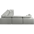 Meridian Furniture Comfy Grey Linen Textured Fabric 6-Pc. Modular Sectional