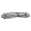 Meridian Furniture Comfy Grey Linen Textured Fabric 6-Pc. Modular Sectional