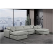 Meridian Furniture Comfy Grey Linen Textured Fabric 6-Pc. Modular Sectional
